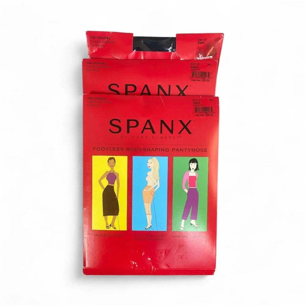 Spanx Original Footless Bodyshaping Pantyhose Size C Black Sara Blakey